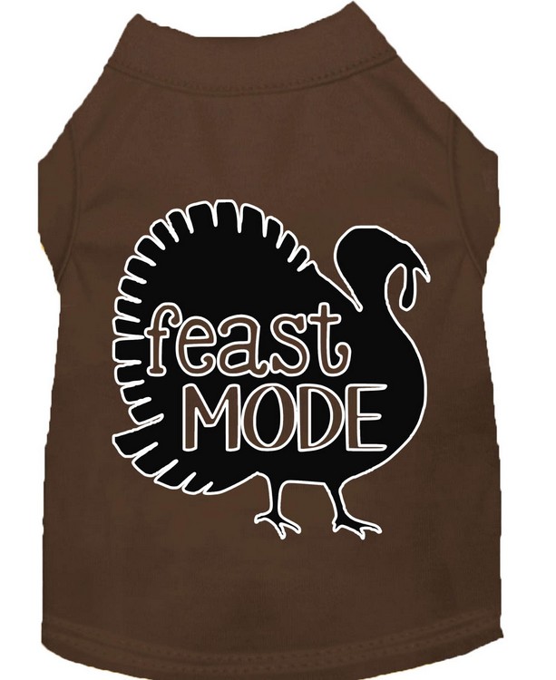 Feast Mode Screen Print Dog Shirt Brown XS